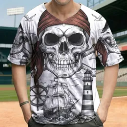 Bandana Pirate Skull Vintage Sailing Ship Striped Lighthouse - Adventure Lover Gift Baseball Jersey