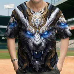 Futuristic Mythological Armored Dragon Head Electric Blue Eyes - Fantasy Lover Gift Baseball Jersey