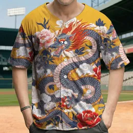Chinese Dragon Auspicious Clouds Peony - Cultural Heritage Gift for Dragon Lover Baseball Jersey