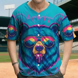 Bear Head Aviator Sunglasses Mountain Sunset - Outdoor Adventure Lover Gift Baseball Jersey