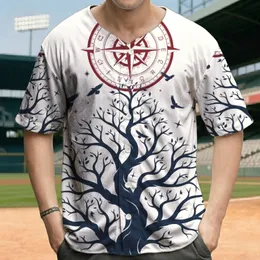 Ancient Tree Ravens Celestial Compass Rose - Outdoor Explorer Gift Baseball Jersey