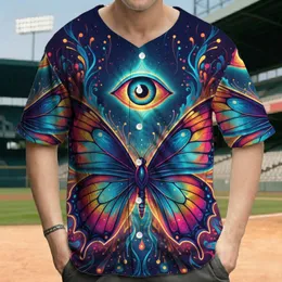 Iridescent Psychedelic Butterfly All-Seeing Eye Cosmic Energy Spiritual Journey Gift Baseball Jersey
