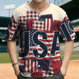 USA American Flag Patchwork - Independence Day Gift for Veterans Baseball Jersey