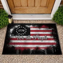 Distressed American Flag We the People 1776 - Independence Day Gift for Veterans Doormat