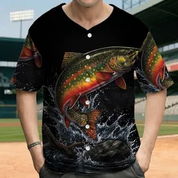 Colorful Leaping Brook Trout Turbulent Water Burst - Fishing Enthusiast Gift Baseball Jersey