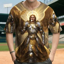 Regal Archangel Michael Golden Wings with Halo - Faith Symbol Gift Baseball Jersey