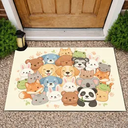 Gathering of Cute Animal Faces - Home Decor Gift for Animal Lover Doormat