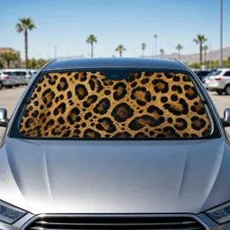 Realistic Leopard Fur Safari Style For Daily Commutes Road Trips And Wild Decor Fans Car Sunshade