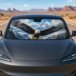 Bald Eagle Mountain Sky Patriotic Wildlife Decor For Road Trips And Outdoor Lovers Car Sunshade