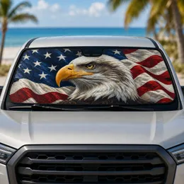 Bald Eagle American Flag Patriotic 250th Independence Day Decor For Veterans And Patriots Car Sunshade
