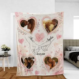Custom Couple Photo Blanket, Personalized Anniversary Gift for Husband or Wife