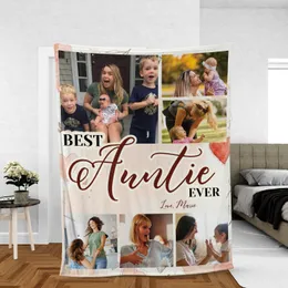 Custom Auntie Photo Blanket, Personalized Aunt Gift from Niece or Nephew