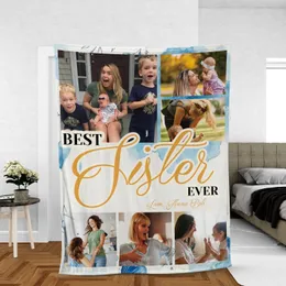 Custom Sister Photo Blanket, Personalized Christmas Gift from Siblings, Personalized Birthday Gift from Siblings