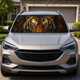 Fierce Tiger Eyes With Dark Jungle Shadows For Bold Wildlife Lovers And Road Trips Car Sunshade