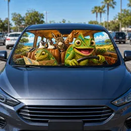 Lizard Driver With Safari Friends Road Trip Adventure For Family Travel Fans And Kids Car Sunshade