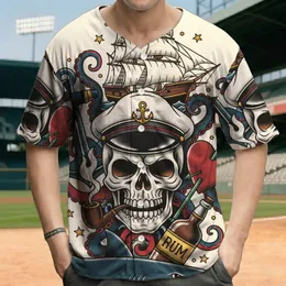 Grinning Sailor Skull Anchor Ship Heart Liquor - Adventure Seeker Gift Baseball Jersey