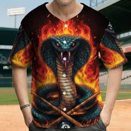 Menacing Cobra 8-Ball Billiard Cues Fiery Flames - Gift for Billiard Player Baseball Jersey