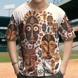 African Tribal Masks Sunburst Feather Headwear Cultural Expression Gift for Art Lovers Baseball Jersey