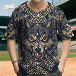 Snarling Wolf Head Fangs Celtic Knotwork - Everyday Wear for Animal Enthusiasts Baseball Jersey