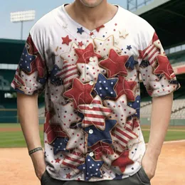Patriotic Star Candies Striped Polka Dot Treats for American Independence Day Celebration Baseball Jersey