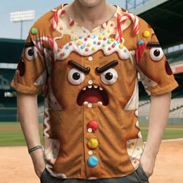 Angry Gingerbread Man Icing Swirls Candy Cane Lollipops - Christmas Holiday Gift for Candy Lovers Baseball Jersey