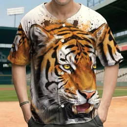 Orange Black Striped Tiger Head Paint Splatters - Big Cat Enthusiast Gift Baseball Jersey