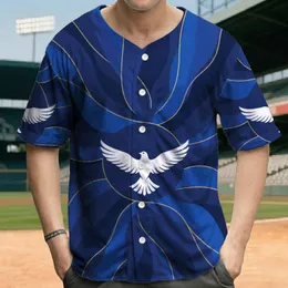 White Bird Flight Emblem Blue Wave Bands Golden Lines - Everyday Wear Gift for Wildlife Lovers Baseball Jersey