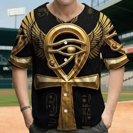 Ankh Eye of Horus Winged Sun Cryptic Text Egyptian Symbols - Spiritual Heritage Gift Baseball Jersey
