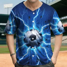 Soccer Ball Electric Lightning Cosmic Shards - Active Lifestyle for Sports Fans Baseball Jersey