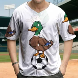 Mallard Duck Standing On Soccer Ball - Game Day Sports Fan Gift for Animal Enthusiasts Baseball Jersey