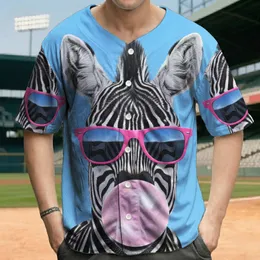 Realistic Zebra Pink Wayfarer Sunglasses Bubblegum - Wildlife Lover Gift Baseball Jersey