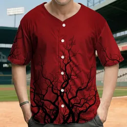 Gnarled Black Tree Silhouettes Leafless Branches Crimson Red Field - Outdoor Explorer Gift Baseball Jersey