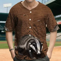 Badger Cracked Earth Habitat - Wildlife Lover Gift Baseball Jersey