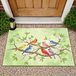 Birds Tree Branches Green Leaves Blossoms - Garden Lover Gift Doormat