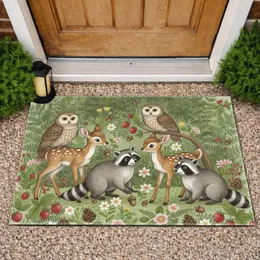 Woodland Animals Fawns Raccoons Owls - Wildlife Lover Gift Doormat