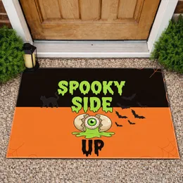 Cracked Eyeball Egg Spooky Side Up Bats Cat - Halloween Party Decor Doormat