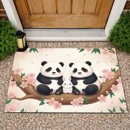 Plump Pandas Bunny Cherry Blossom Tree - Wildlife Lover Home Decor Gift Doormat