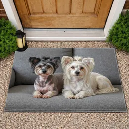 Chinese Crested Dogs Sofa Realistic Pet Portrait - Home Decor Gift for Dog Lover Doormat