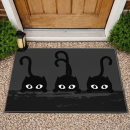 Three Black Cats Peeking - Home Decor Gift for Cat Lovers Doormat