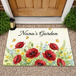 Nana's Garden Red Poppies Wildflowers - Home Decor Gift for Nana Doormat
