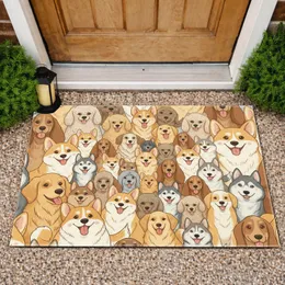 Corgi Golden Retriever Shiba Poodle Husky Basset Hound Dogs Crowd - Dog Lover Home Decor Gift Doormat