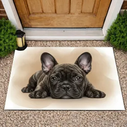 Realistic Brindle French Bulldog Puppy - Pet Lover Home Decor Gift for Frenchie Owners Doormat