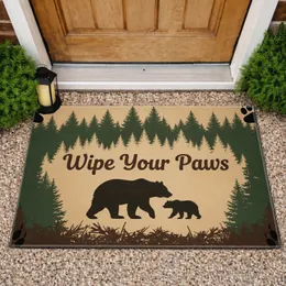 Wipe Your Paws Bear Cub Forest Home Decor - Wildlife Gift Doormat