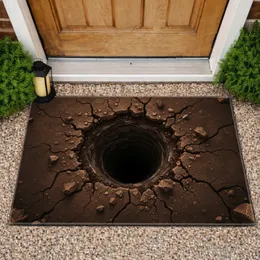 Abyss Sinkhole Illusion Fractured Earth Broken Ground - Home Decor Gift Doormat