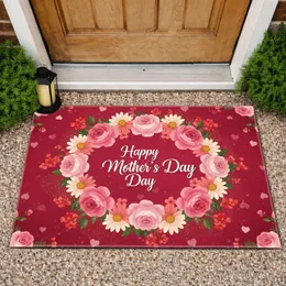 Happy Mother's Day Pink Rose Daisy Floral Bouquet - Mother's Day Gift for Mom Doormat