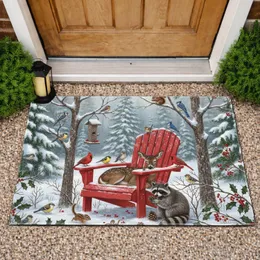 Deer Winter Birds Adirondack Chair - Winter Home Decor Gift for Wildlife Lover Doormat
