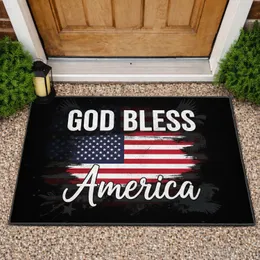 American Flag God Bless America - Independence Day Gift for Veterans Doormat