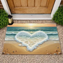 Ocean Wave Heart Sunset Beach - Home Decor Gift Doormat