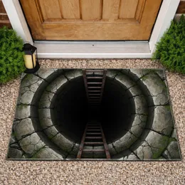 Ancient Stone Well Rusty Ladder - Deep Abyss Home Decor Gift Doormat