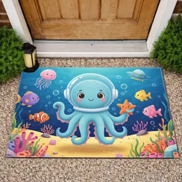 Astronaut Octopus Starfish UFO Ocean Scene - Home Decor Gift Doormat